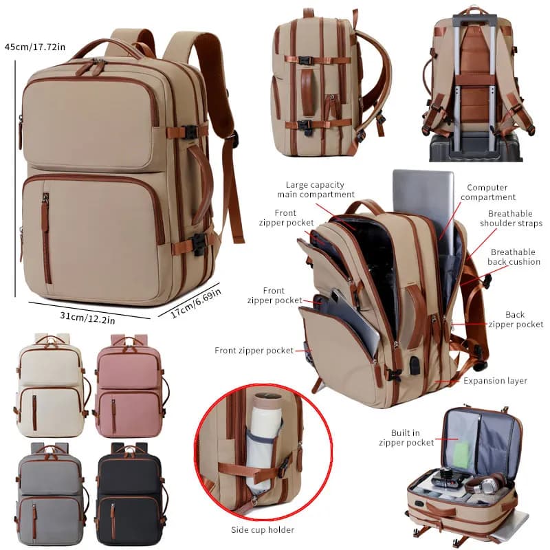 Zaino Ryanair 45x30x17, zaino da viaggio unisex, bagaglio a mano, zaino casual per laptop, zaino da viaggio per cabina