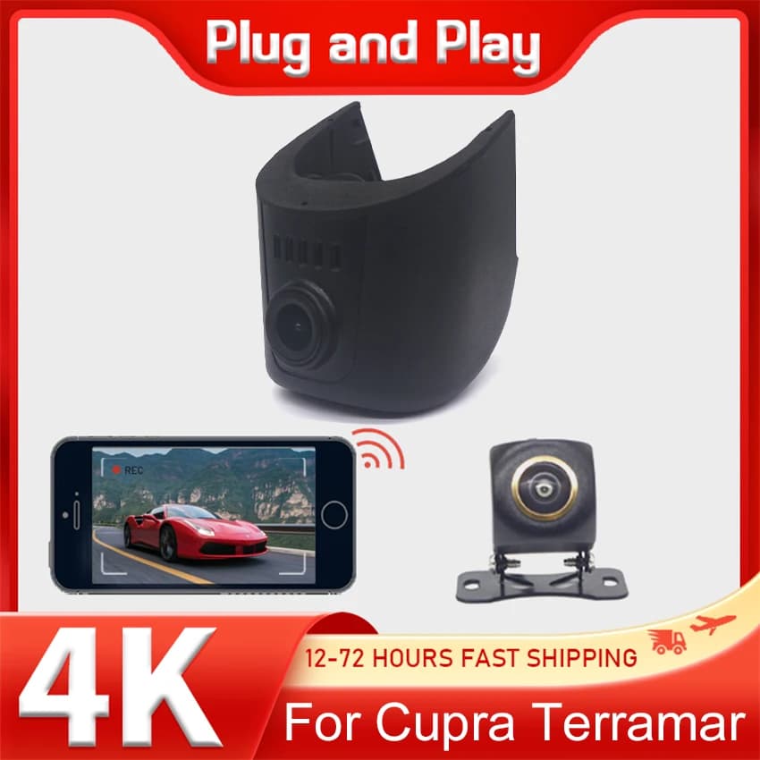 Dash Cam 4K UHD for Cupra Terramar 2024 2025, DVR for OEM-style car with G sensor for night vision Integrated WiFi APP