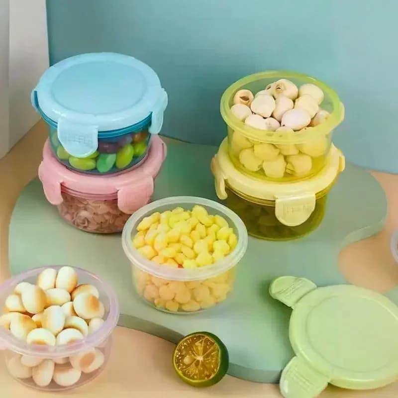 1/3/6PCS Mini scatola di immagazzinaggio per uso alimentare Integratore per bambini Scatola di immagazzinaggio per imballaggio di salsa di condimento Microonde