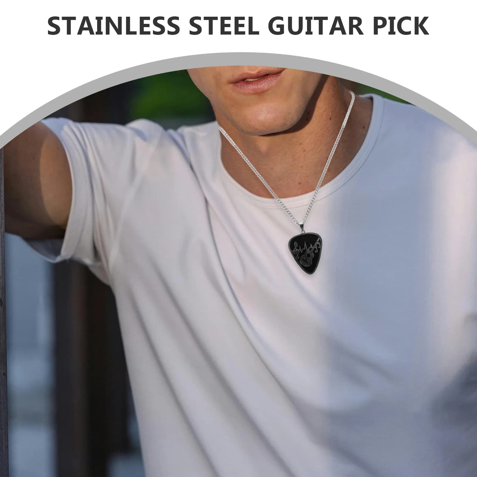 Guitar Pick Jewelry Accessory Electric Necklace for Men Gear Pendant Display Decor