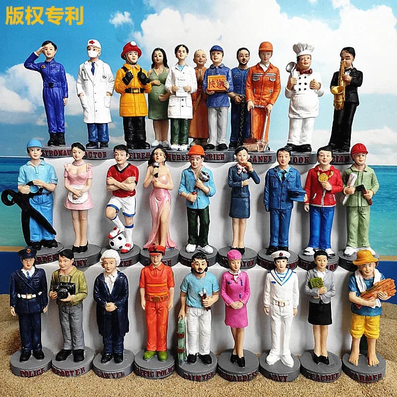 Miniature Urban Profession avvocato Action Figures Sand Table Model set Doctor vigili del fuoco giocattoli artigianato dipinto ornamenti figurine