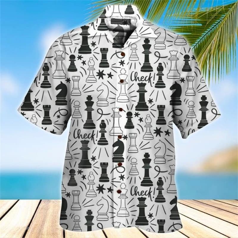 Camicia casual grafica estiva per scacchi hawaiani Vendita calda per uomo Stampa 3d Manica corta Spiaggia Abbigliamento divertente oversize Camicette di moda