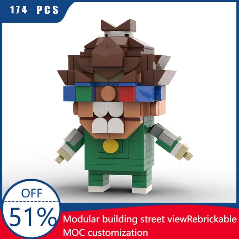174 pezzi famoso squisito verde piccolo personaggio Brickheadz modello di blocchi di costruzione per bambini assemblaggio educativo giocattolo regali di festival