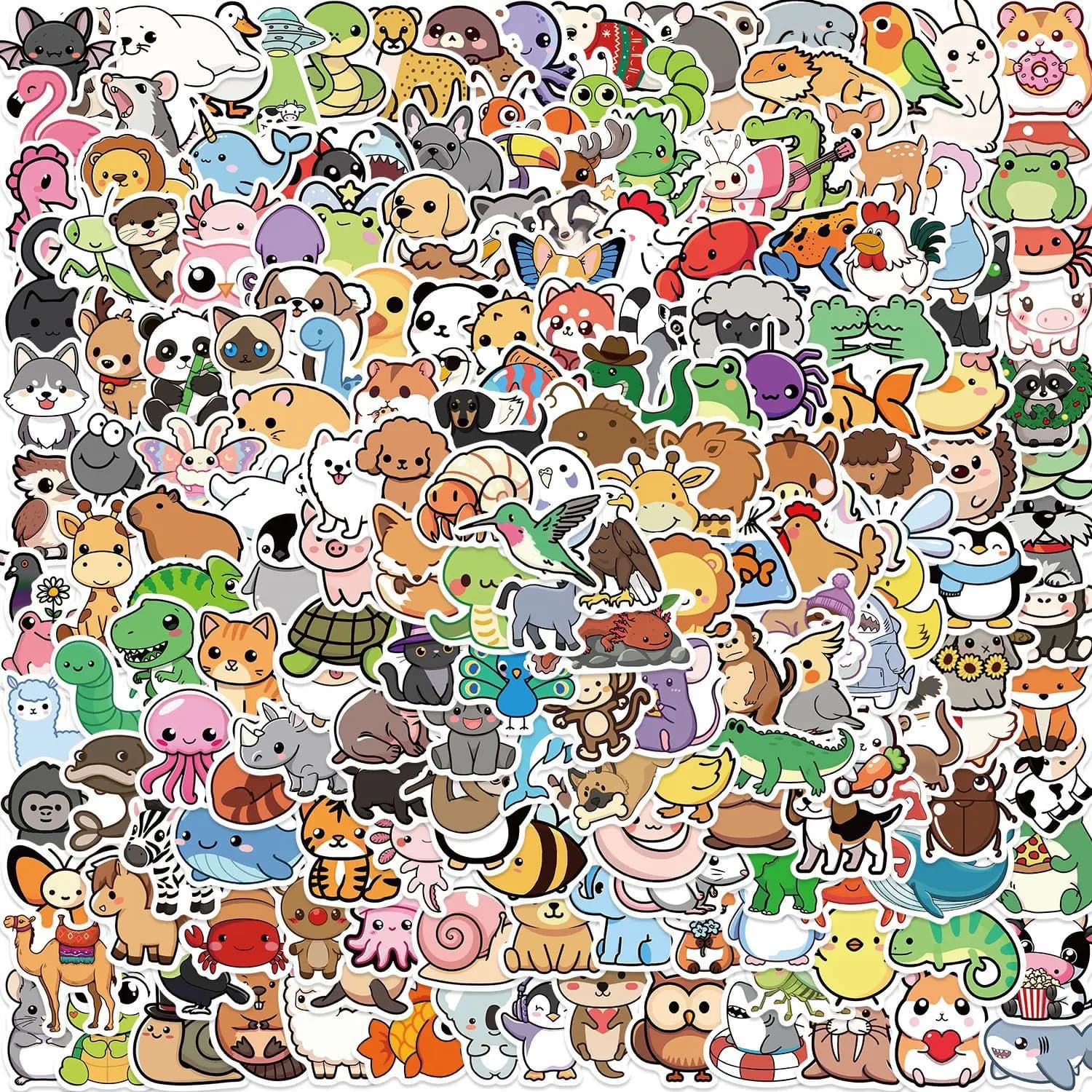 200 pezzi di piccole dimensioni simpatici cartoni animati animali graffiti adesivi per decorazioni fai da te bambini notebook bagagli cancelleria impermeabile fai da te