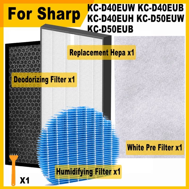 Filtro HEPA e deodorante di ricambio per purificatore d'aria Sharp KC-D40EUW KC-D40EUB KC-D40EUH KC-D50EUW KC-D50EUB