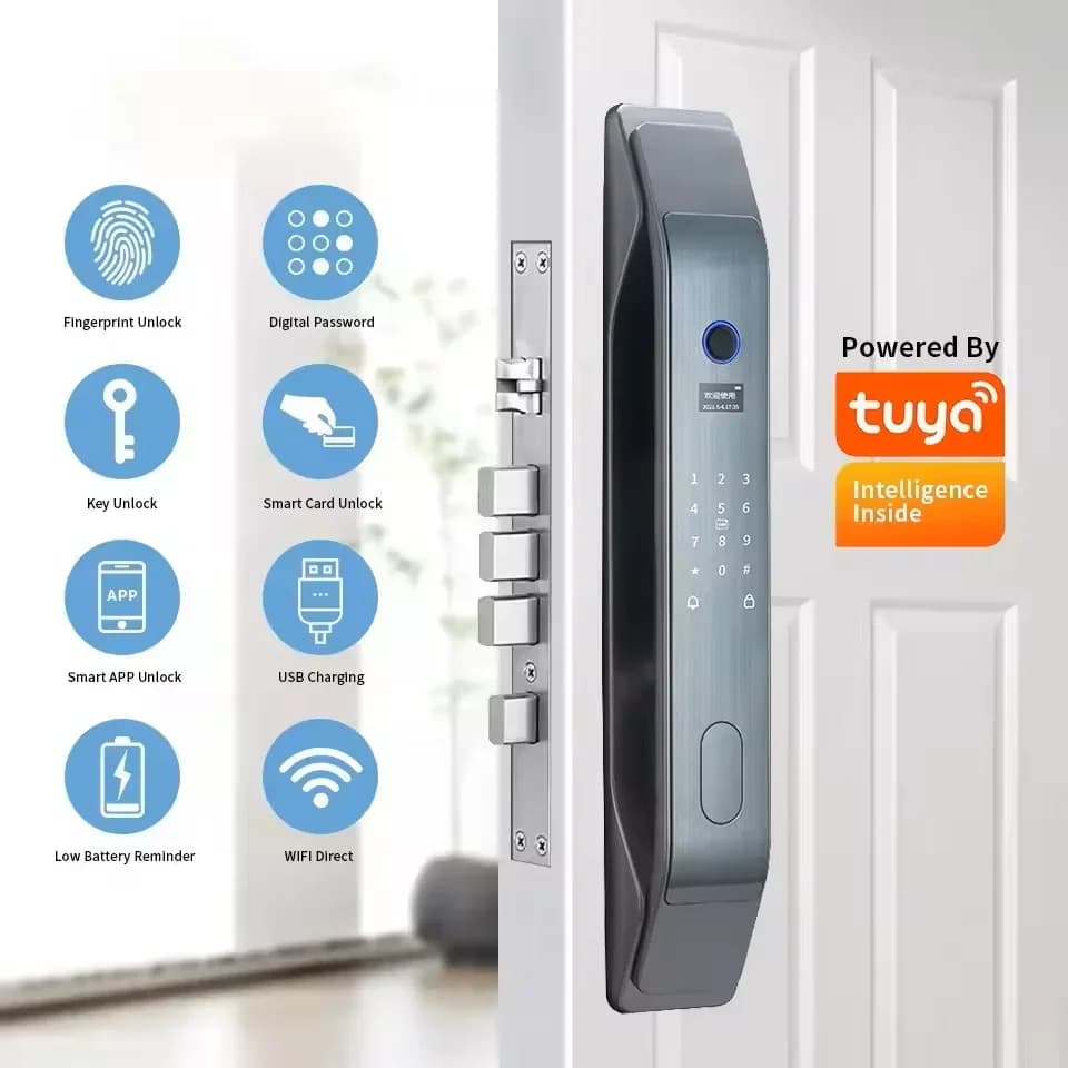 Smartier Completamente automatico Tuya WIFI Smart Door Lock App Remote Impronte digitali Smart Door Lock per Smart Home
