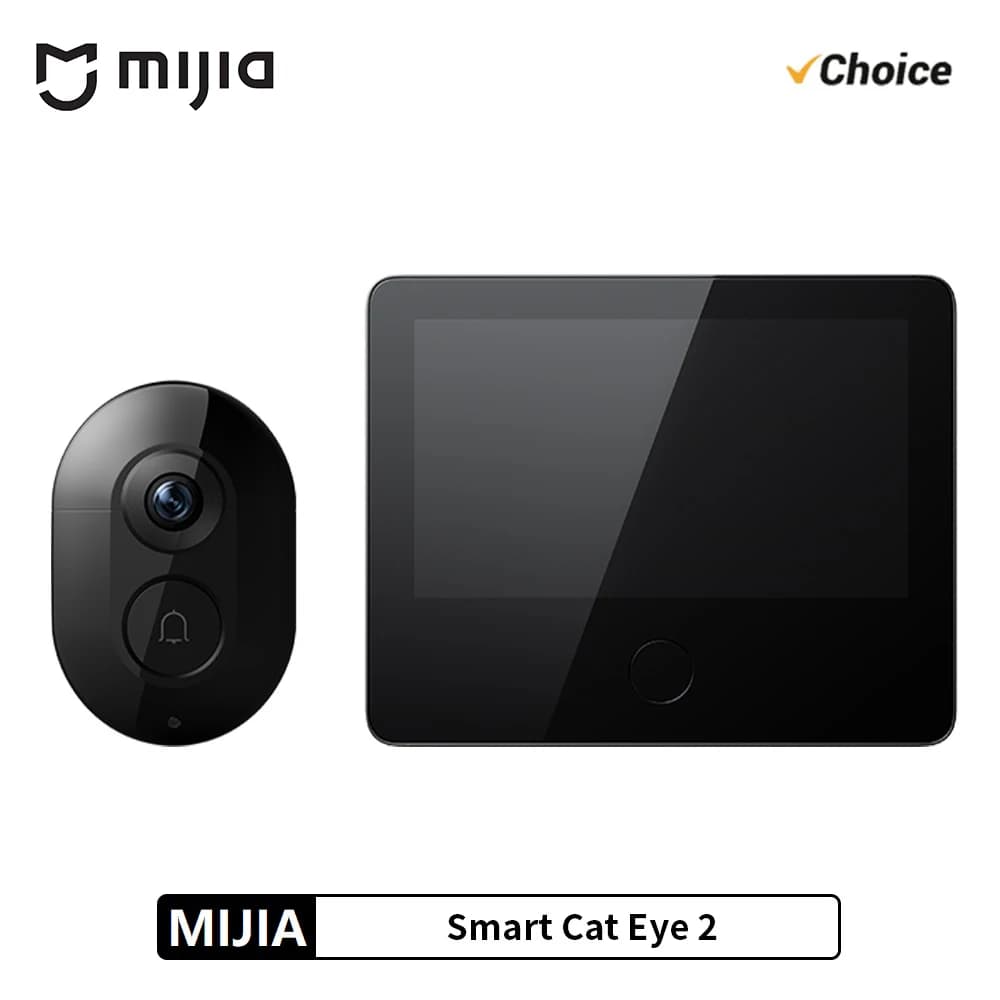 MIJIA Smart Cat Eye 2 Telecamera WiFi Wireless per Spioncino, Videocitofono 3MP HD con Visione Notturna a Infrarossi e Angolo Ampio di 180° per App Mi Home