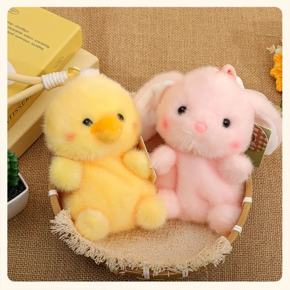 Cute 16cm Plush Pendant Dolls Sitting Animals Panda Stuffed Doll Soft Keychain Plush Toy Gift
