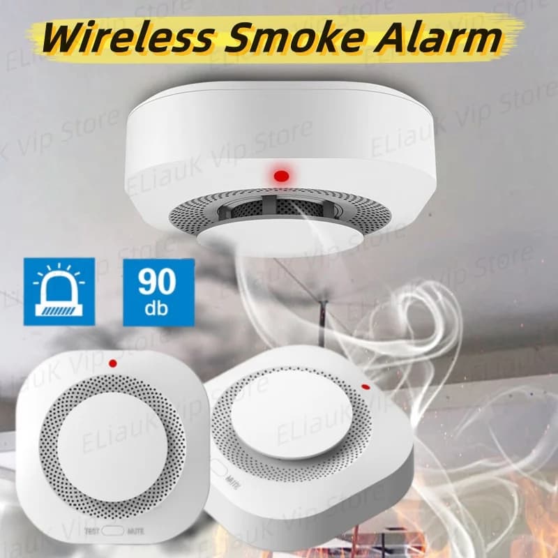 Sistema di allarme antincendio wireless con sensore di fumo indipendente per la sicurezza di casa e ufficio, protezione antincendio e sicurezza domestica