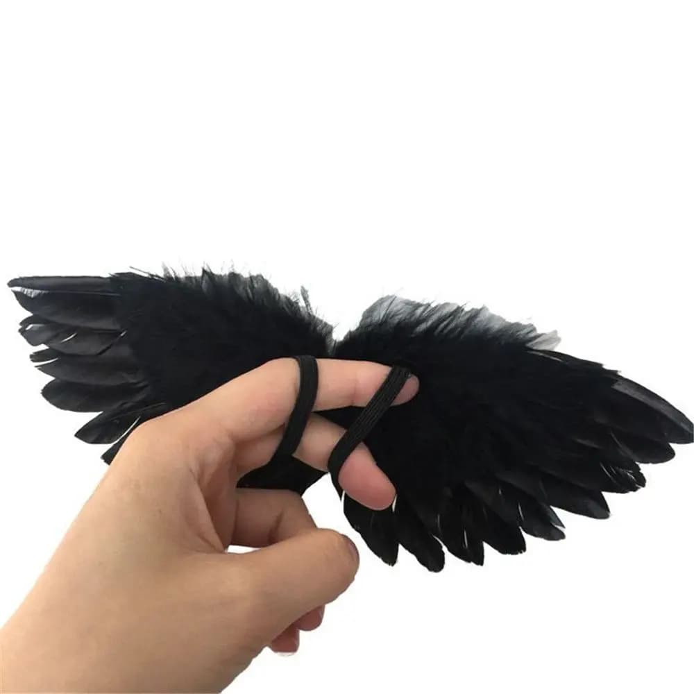 White Black Crafts Mini Feather Angel Wing 1/6 Doll 20 cm Cotton Doll Decoration Party Birthday Gift Valentine's Day