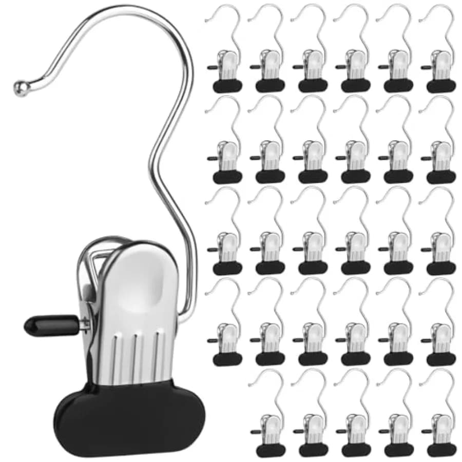 Mollette per bucato Confezione da 30 Ganci per bucato Appendiabiti Clip per armadio Organizzatore Calzini Asciugamani Clip Mollette resistenti Bu