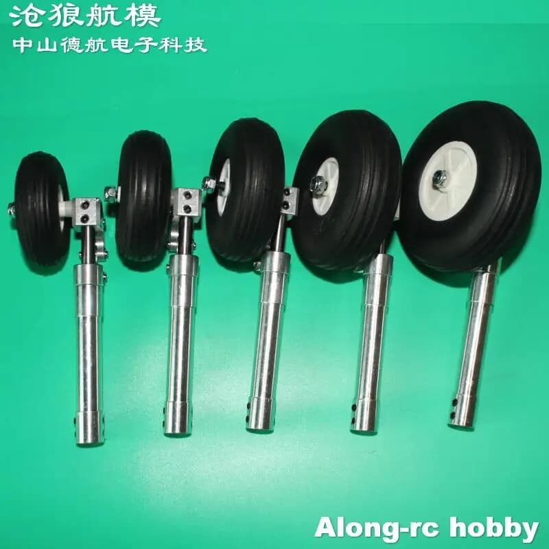 1 pair 100mm D4 D5 hole main damping knee landing gear tripod with 2-3.0" PU wheel for 3-5kg DIY model Jet EDF RC aircraft part