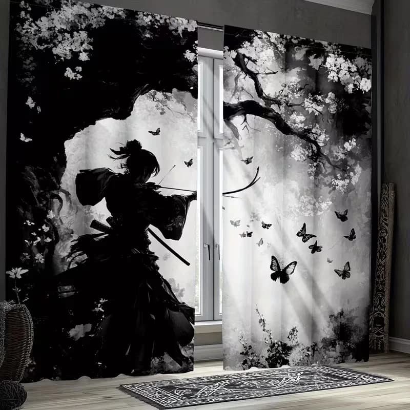 2pcs Fantasy Animal Curtains Lightning Eagle Dragon Window Drapes Mythical Beast Art Decor Living Room Bedroom