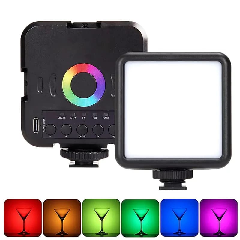 Luce LED RGB a colori per video, mini luce LED per fotocamera, 1800mAh ricaricabile, lampada LED tascabile per illuminazione di riempimento foto e video