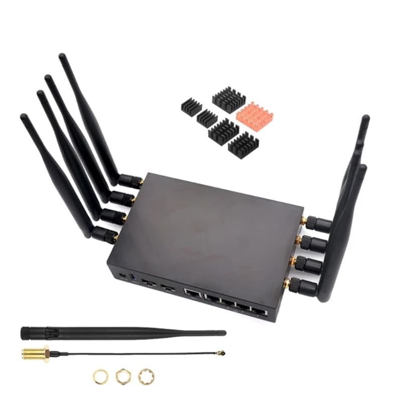 Custodia per alloggi in metallo HX6A STURDY per Banana PIR3 WiFi Router Box 8 antenne dissipatore calore
