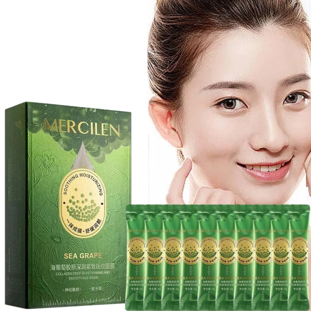 Natural Peel-Off Mask at Uva Marina Extract with Collagen and Peptides, Lifting and Rassodante Effect, Deep and Lenitive Hydrating for Sensible Skins, Luxury Skincare