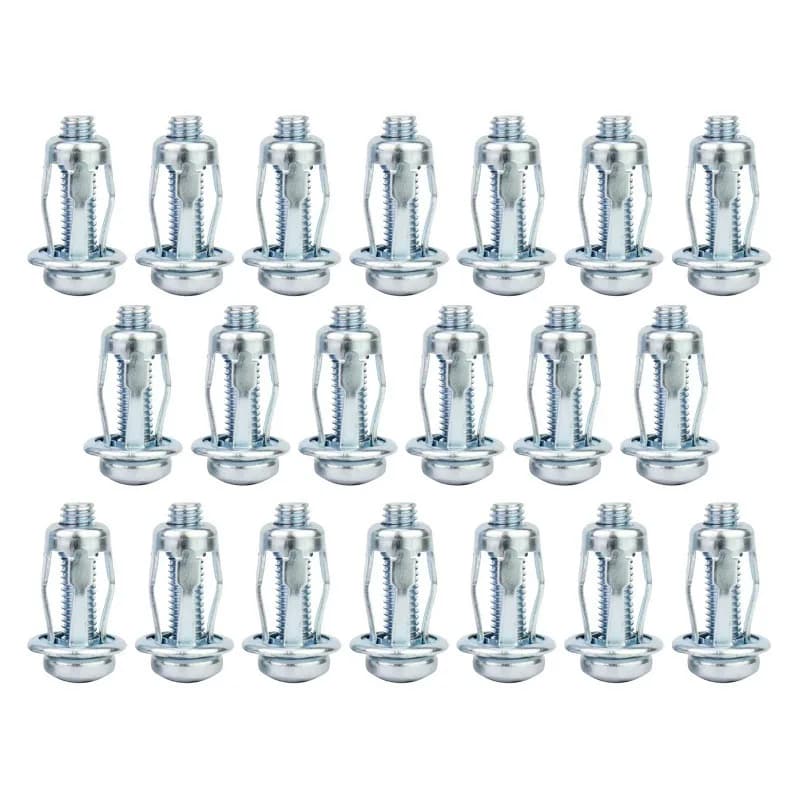 20pcs Jack Nuts Screw Petal Screw Anchors Petal Expansion Plugs for Curtain Expansion Clamp Petal Rivet Lock Jack Nut Bolt