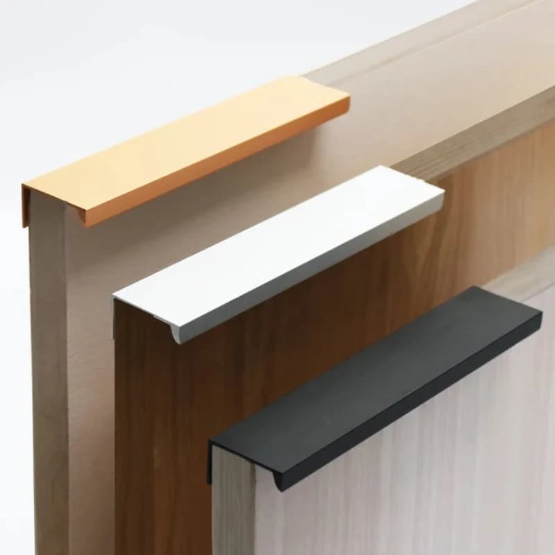 Maniglie per porte dell'armadio nascoste in oro nero argento arancione Maniglie per armadi da cucina in lega di alluminio Maniglie per mobili Manopole per cassetti