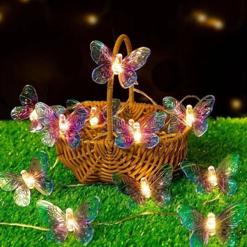 AUAU-4PCS 1M 10LED Farfalla Fata Stringhe di luce Ghirlanda Ragazze Farfalla Brithday Party Matrimonio Decorazioni per la casa Regalo per bambini