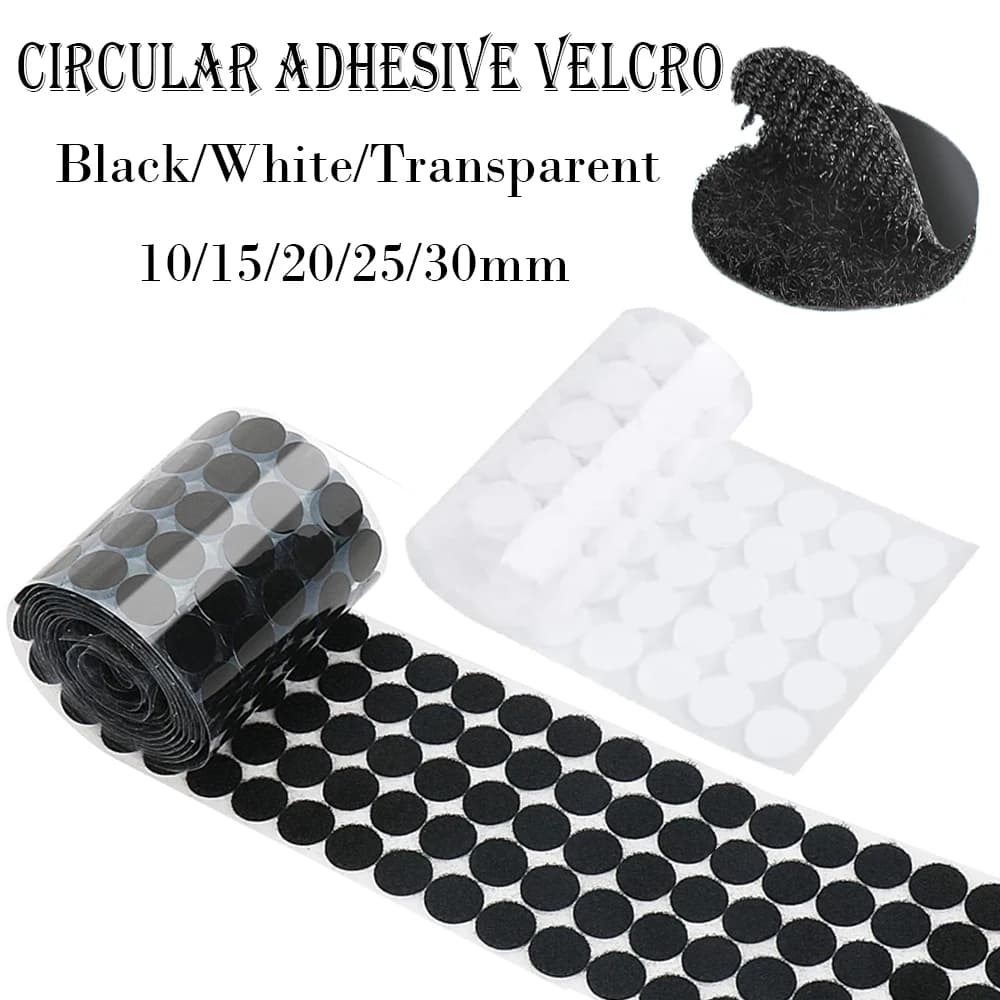 25-100 paia 10-30mm Adesivo punto bianco Chiusura autoadesiva Nastro con gancio e anello Nylon Colla forte Velcroing Adhesivo Muy Fuerte
