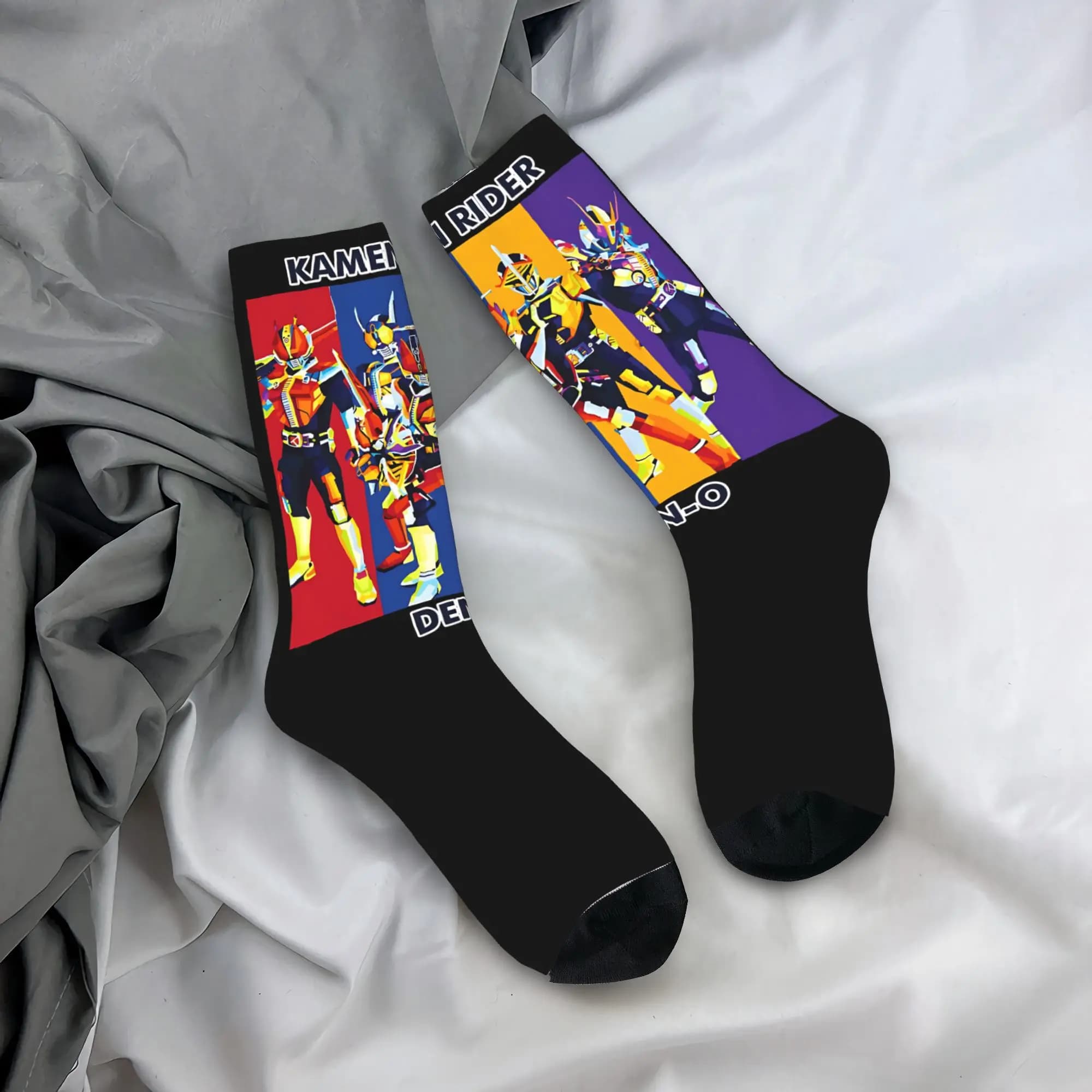 Fashion Women Men Crew Socks Kamen Rider Den O All Form Merch Cute Sweat Absorbing Socks