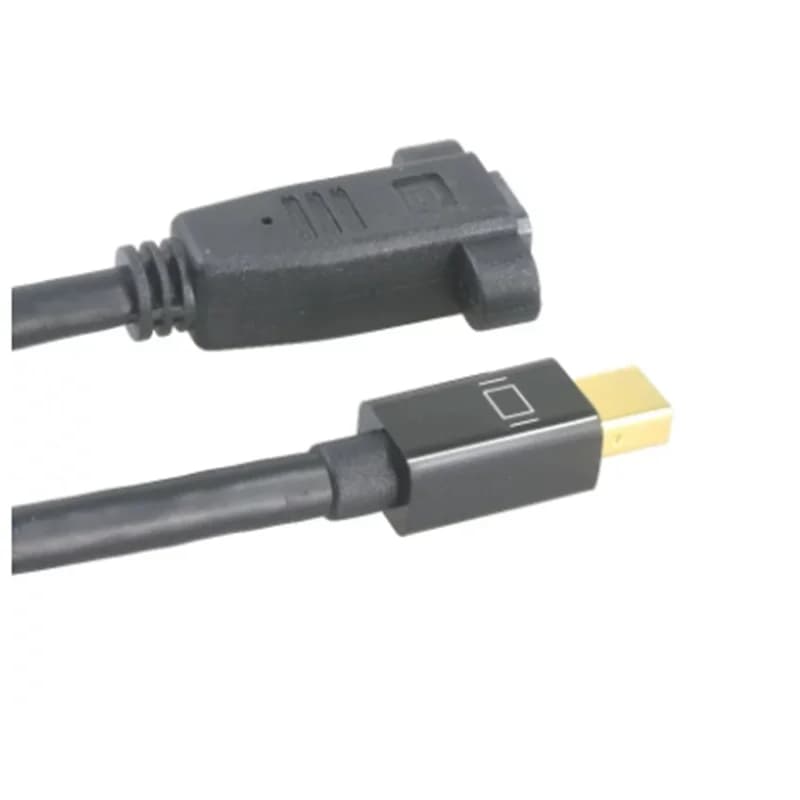 30cm 90 ° UP/Down Angle Gold Plated Elbow Mini DP Apple Computer Mini DisplayPor Male with Fixed Screw Hole Test Extension Cable