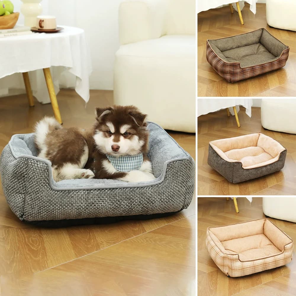Tappetino invernale caldo per animali domestici per cani di taglia piccola, media e grande, copertura rimovibile, cuscino per cuccioli, letto per cani di classe per gatti