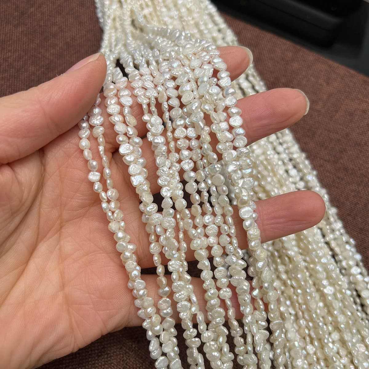 Perle d'acqua dolce naturali da 3-5 mm Perline semilavorate dalla forma irregolare per la creazione di gioielli Accessori per braccialetti collane fai-da-te