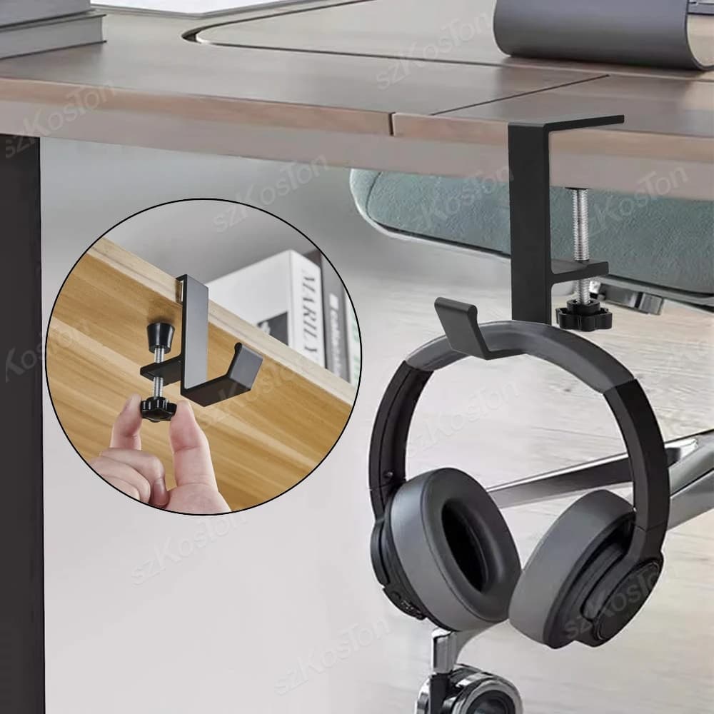 Headphone Stand Multi Functional Hook Adjustable Clamp Desk Organizer Headset Holder for Key Bag Umbrella Computer Desk Support