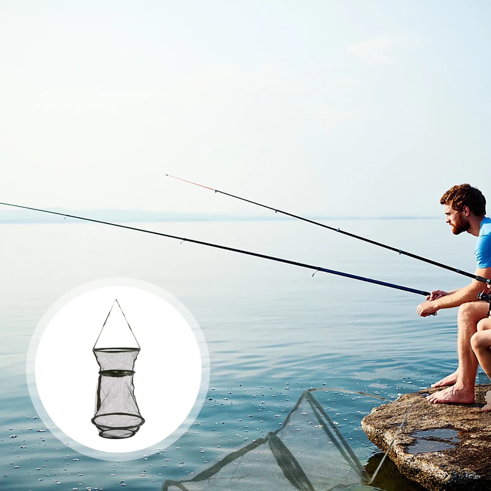 Compact Folding Fishing Trap Net Nylon Mesh Cage for Fish Crabs Shrimp Lobster Minnow Sturdy Outdoor Fishing Trap Net Tool