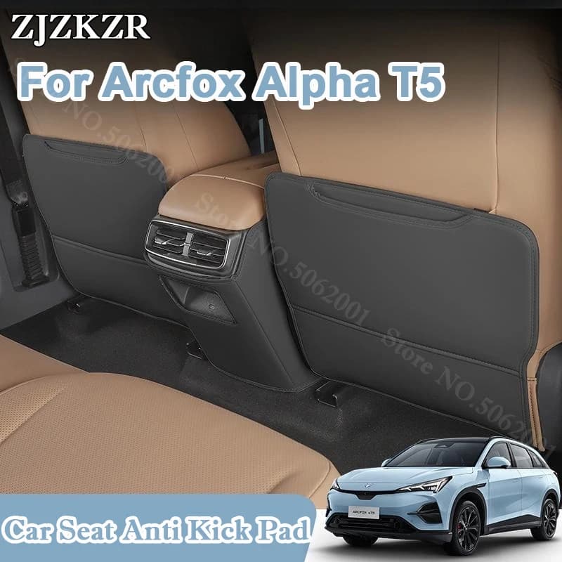 Per Arcfox Alpha T5 2023-2025 2026: Protezione Antigraffio in Pelle per Sedile Posteriore, Organizer e Tappetini Anticalcio per Auto