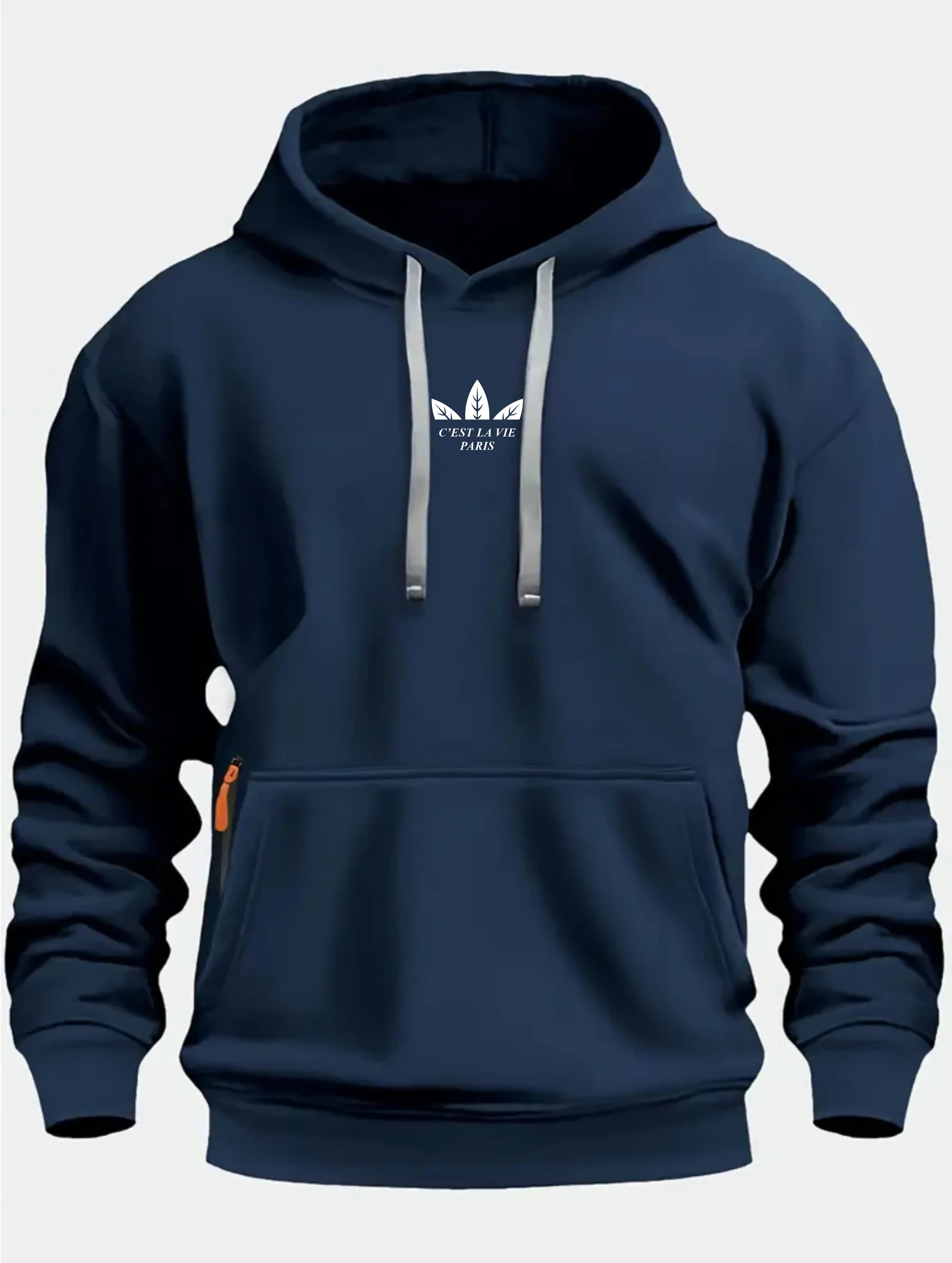 Felpa con cappuccio in pile stampato da uomo nuovo autunno e inverno Felpa con cappuccio in tinta unita di alta qualità Abbigliamento sportivo da strada alla moda da uomo