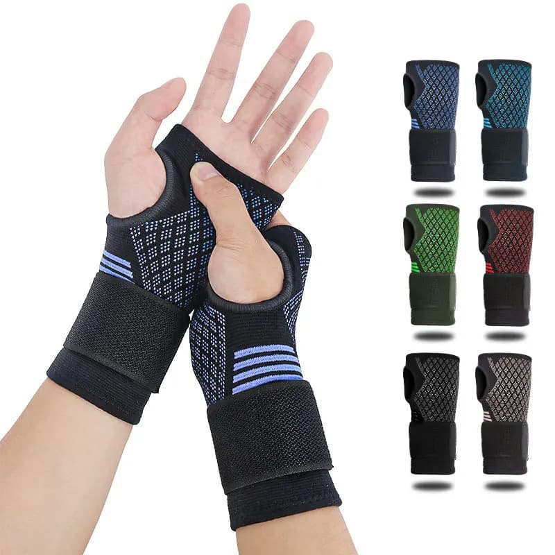 1 pezzo di protezione per il palmo sportivo, guanti protettivi per le mani in nylon lavorato a maglia, manica elastica per il palmo, cinturino per il polso fitness