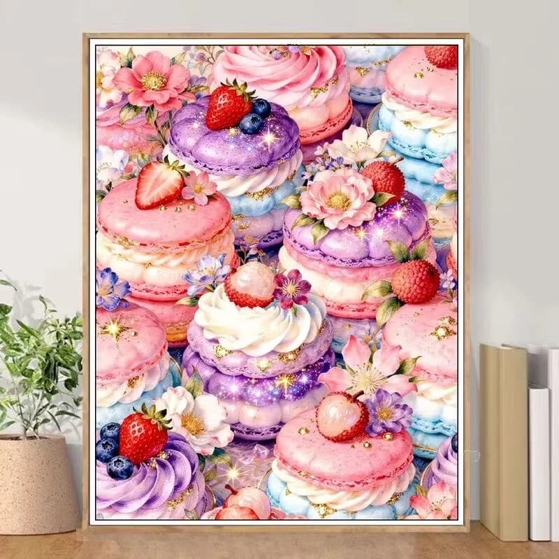 5D DIY Diamond Painting Kit Cake Artwork Full Drill Rhinestone Mosaic Wall Decor Craft Kit Home Decor Gift Frameless