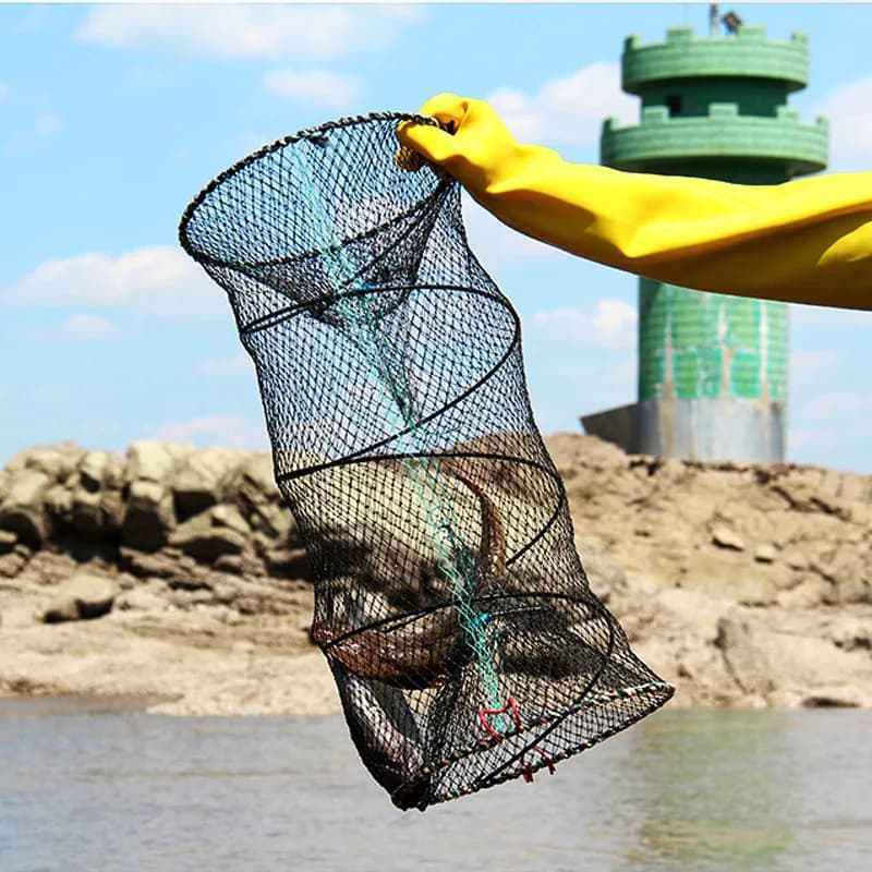 Rete da pesca pieghevole telescopica Gamberetti Trappola per pesci Carpa Grande creel Feeder Catchers per granchi Accessori per il surfcasting Rete di lancio