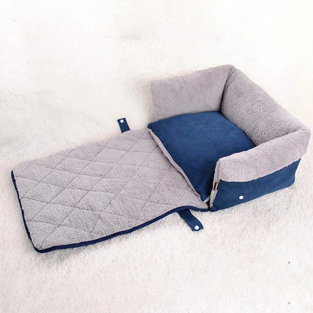 Cuccia per Cani a Forma di Conchiglia, Multifunzionale, per Riposo e Sonno, Calda e Traspirante, Comoda Cuccia per Animali Domestici, Blu M