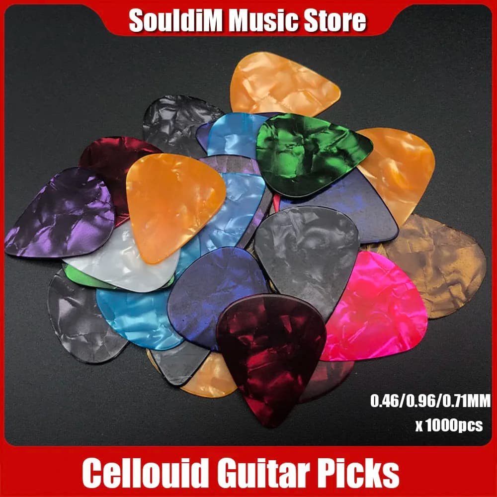 1000 Pz Cellulo Basso Elettrico Acustico Gutiar pick plettro guitarra strumento musicale 0.46mm/0.71mm/0.96mm Plettro per Chitarra