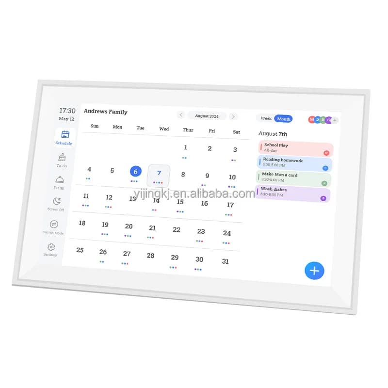 Cornice per foto con calendario intelligente digitale FHD da 15,6 pollici con touch WiFi 1920 * 1080 pixel per pianificatore da parete