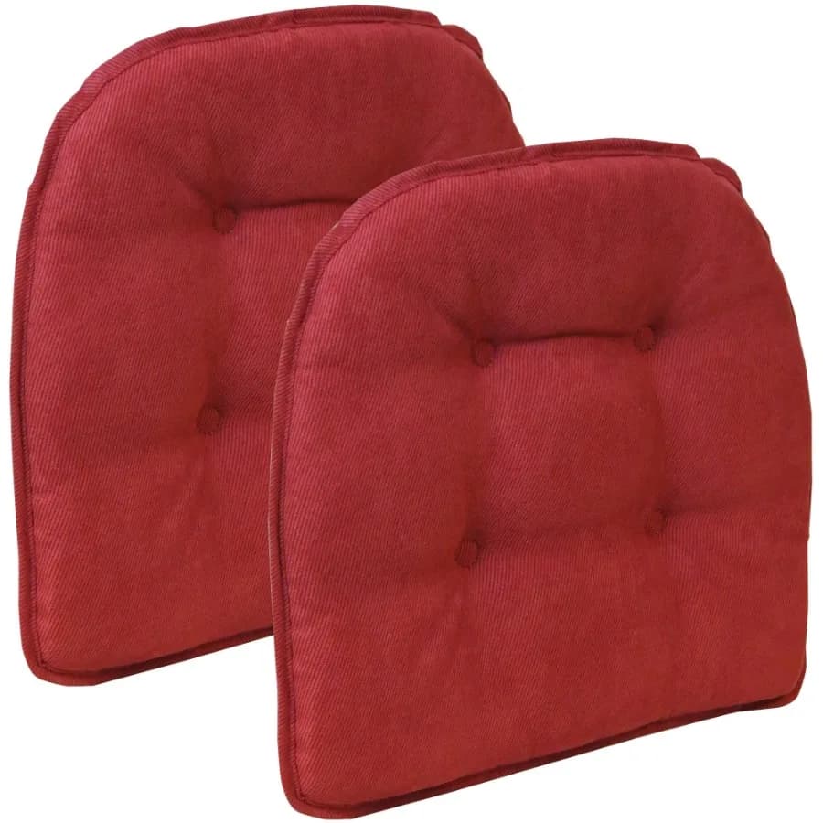 Gripper Non-slip Nouveau Tufted Chair Cushions Set of 2 15" x 16"
