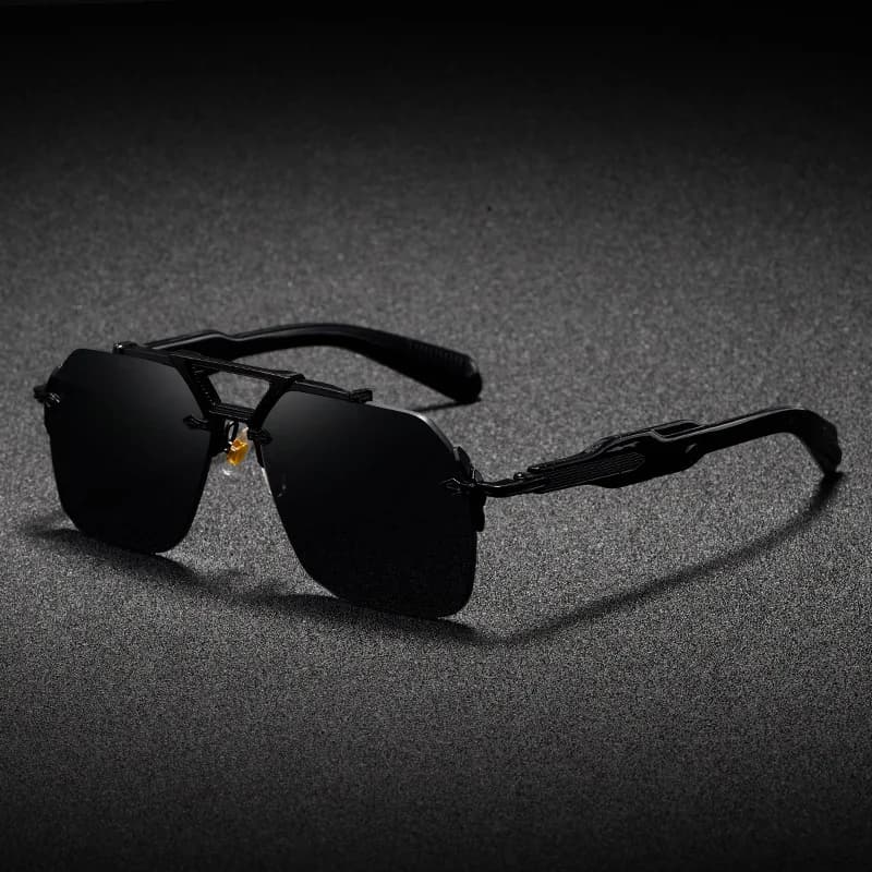 New Man Sunglasses Steampunk Double Girder Design Frameless Pilot eyewear UV Protection Retro Protective Glasses