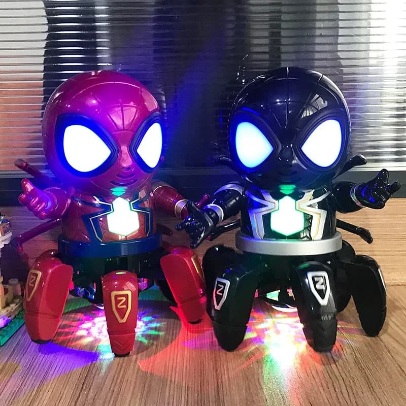 Marvel The Amazing Spider Man Dancing Robot Luce musicale Giocattolo elettrico Bambola Spiderman Action Figure Bambini Divertente regalo di compleanno