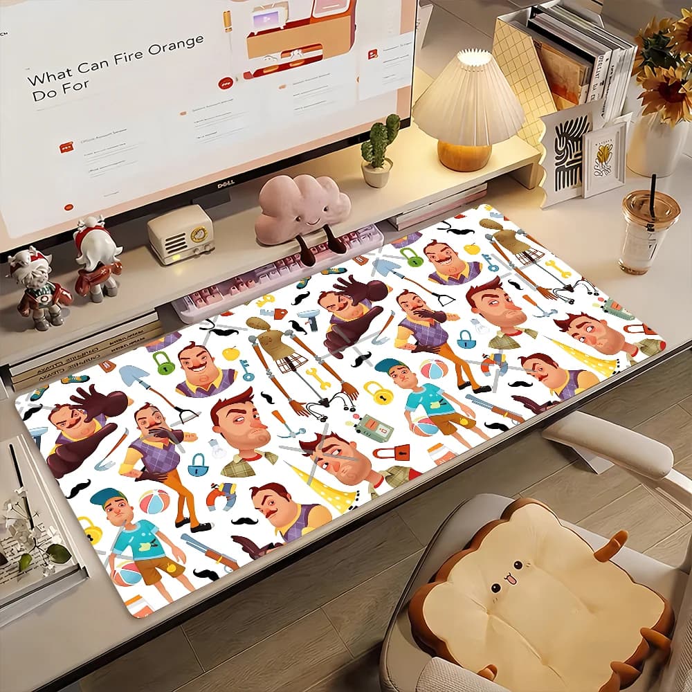 Tappetino per Mouse HELLO N-NEIGHBOR, Antiscivolo in Gomma, Tappetino per Computer da Gioco, Decorazione per Scrivania, Grande per Laptop e Ufficio