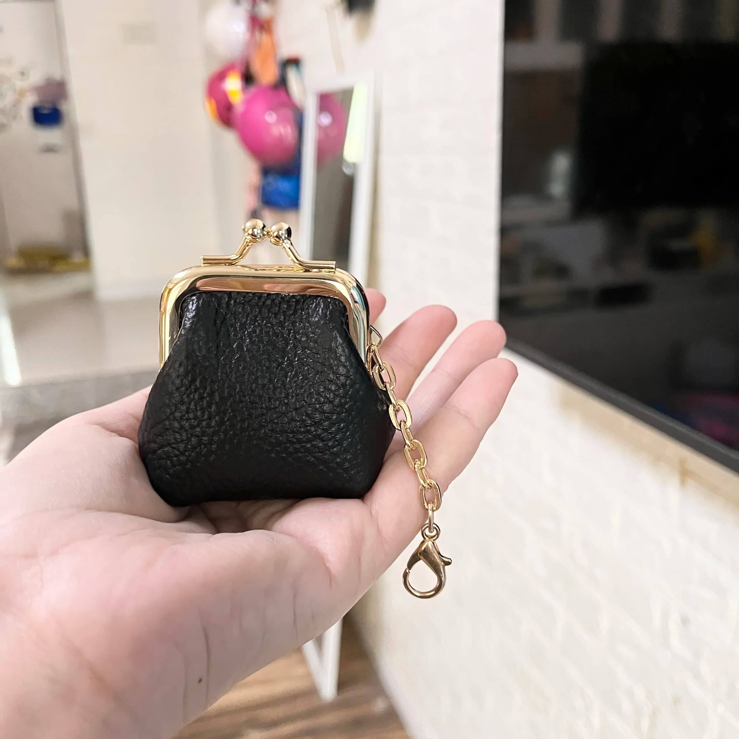 Vintage Leather Key Holder Women's Top Layer Cowhide Coin Storage Bag Multi-Functional Dumpling Shape Wallets And Bags