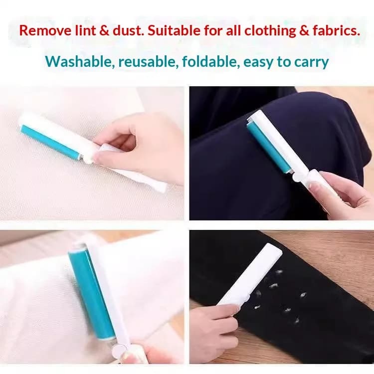 3/5PCS Foldable Reusable Washable Lint Roller Sticky Hair Dust Fluff Remover Brush for Clothes Household Fabric Cleaning Tool