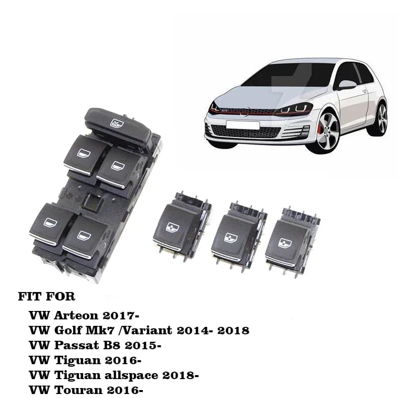 Pulsante di Controllo Alzacristalli Elettrici 5G0959857A 5G0959855 per VW Passat Tiguan Touran Skoda Kodiaq Seat Leon 5G0959857E 5G0959857D