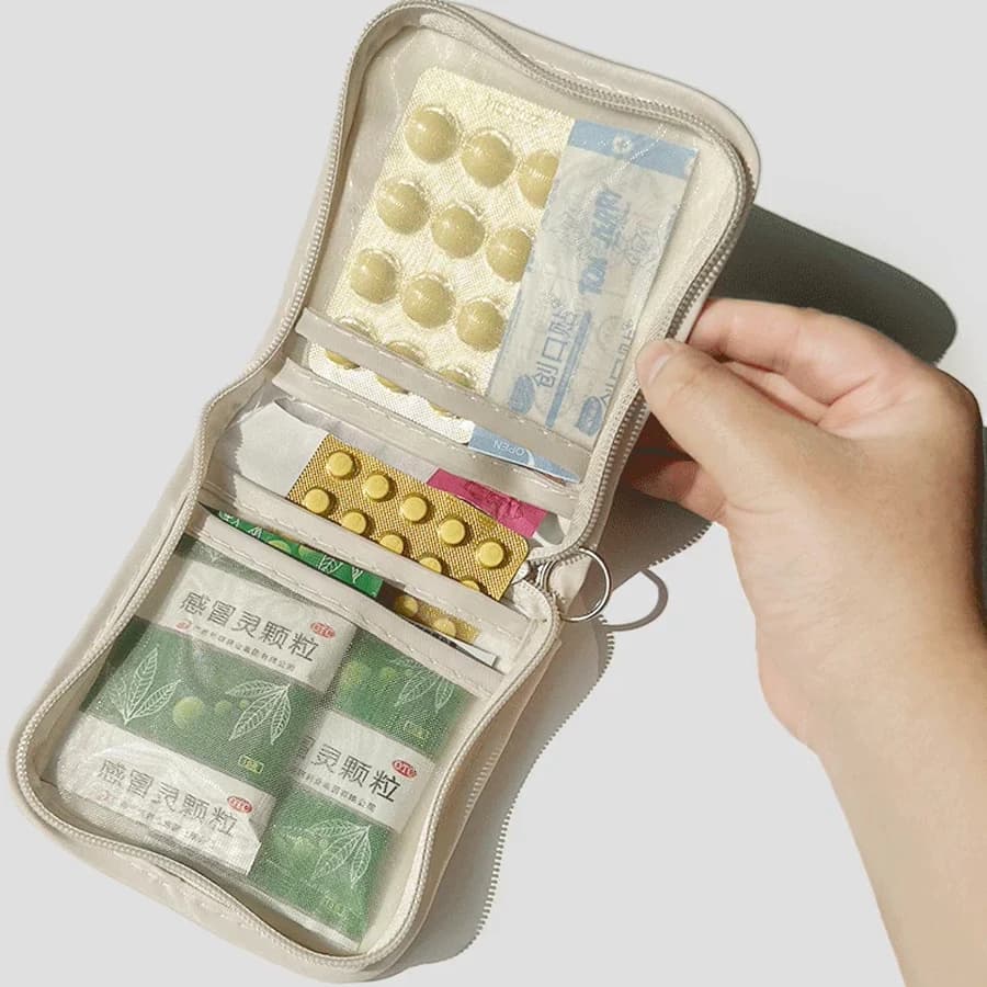 Borsa per medicinali con tasca con cerniera Borsa medica da viaggio per esterni Kit di pronto soccorso Borsa per la disinfezione rapida Borsa di emergenza