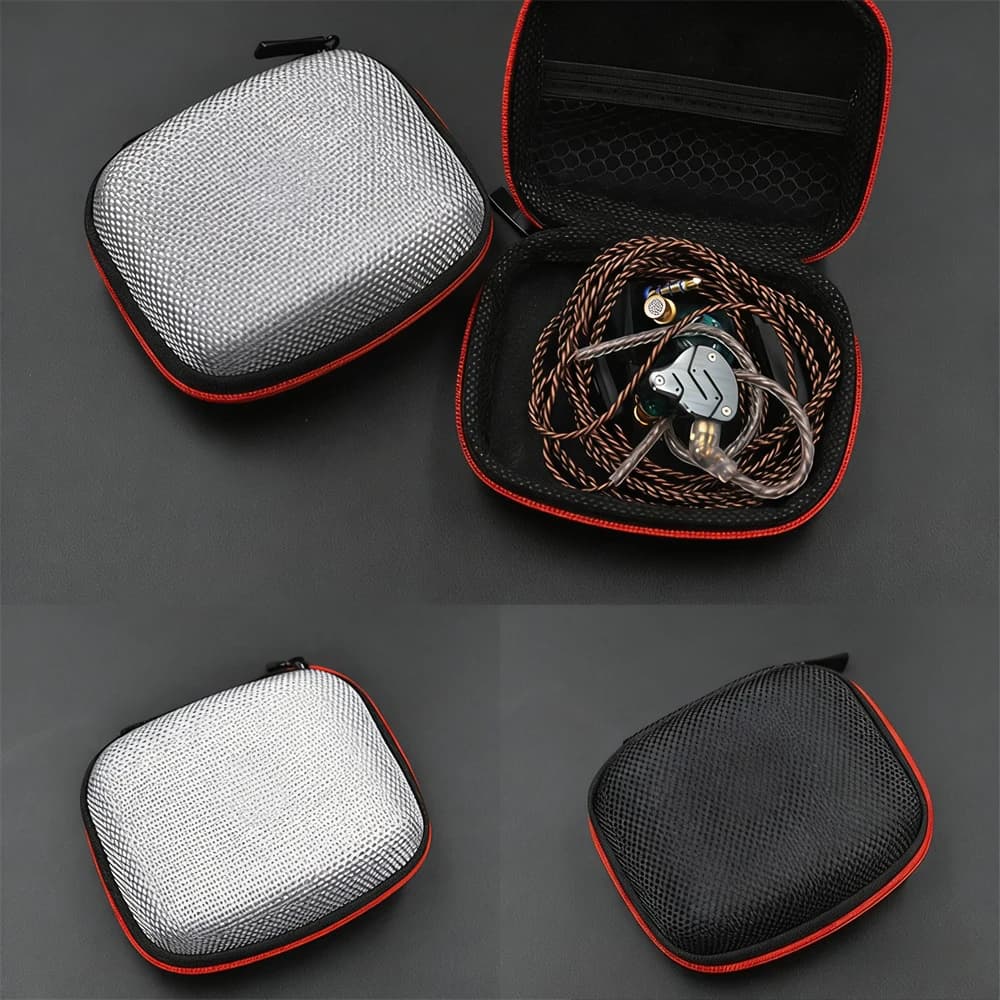 KZ Headphone Housing Square Headphone Box Interior and Outdoor Travel Headphones Hinge Accessories Case