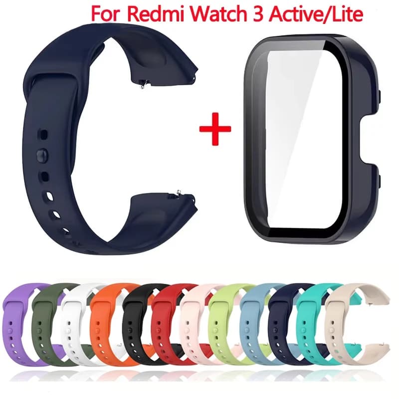 Silicone Strap + Case for Xiaomi Redmi Watch 3 Active band smartwatch Accessories Sports Bracelet for Redmi watch3 Active/Lite 2030