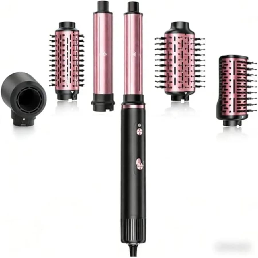 SKIMI 110, Spazzola Asciugacapelli con Motore Brushless da 100.000 RPM - 5 Accessori Multi-Styler per Asciugatura Rapida, Arricciatura, Volumizzazione e Lisciatura High-S