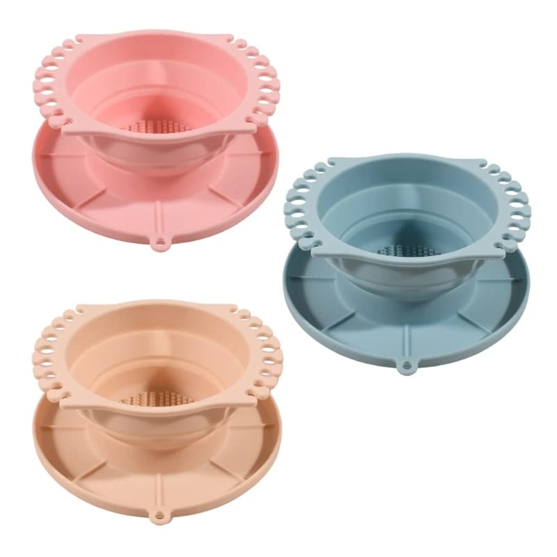 U2JE Multifunctional Paint Brush Washer Foldable Silicone Brush Cleaner Cup with Built in Drying Rack For Acrylic Watercolor